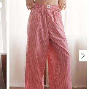 Anthropologie The Wren Boxer Pants Pink Stripe Size Small